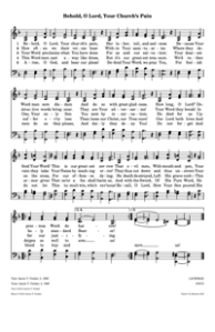 Behold, O Lord, Your Church’s Pain (small)